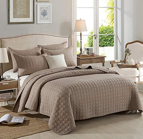 Genérico Cubrecama Acolchado De Algodón Tamaño King, Juego De Edredón Lavable A Máquina De Doble Cara, Ropa De Cama De 230 X 250 Cm, Cubrecama Acolchado para Todas Las Estaciones (Greyb)