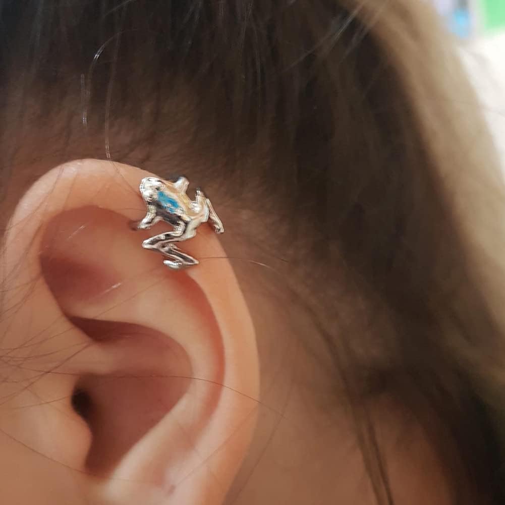 1 PCS Vintage Gold and Silver Frog Ear Cuffs Earrings Non-Pierced Cute Frogs Shaped Cartilage Clip Climber Ear Wrap Animal Earrings Frog Ear Jewelry Frog Non-Piercing Cuff Ear Clip