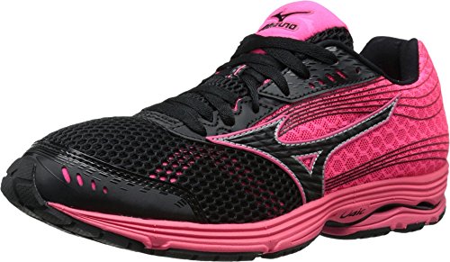Mizuno Women's Wave Sayonara 3 Running Shoe, Black Neon Pink, 6 B US