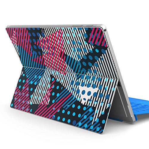 igsticker Surface pro7 (2019) pro6 pro2017 pro4 専用 スキンシール サーフェス ノートブック ノートパソコン カバー ケース フィルム ステッカー アクセサリー 保護 012438 カラフル ドット ボーダー