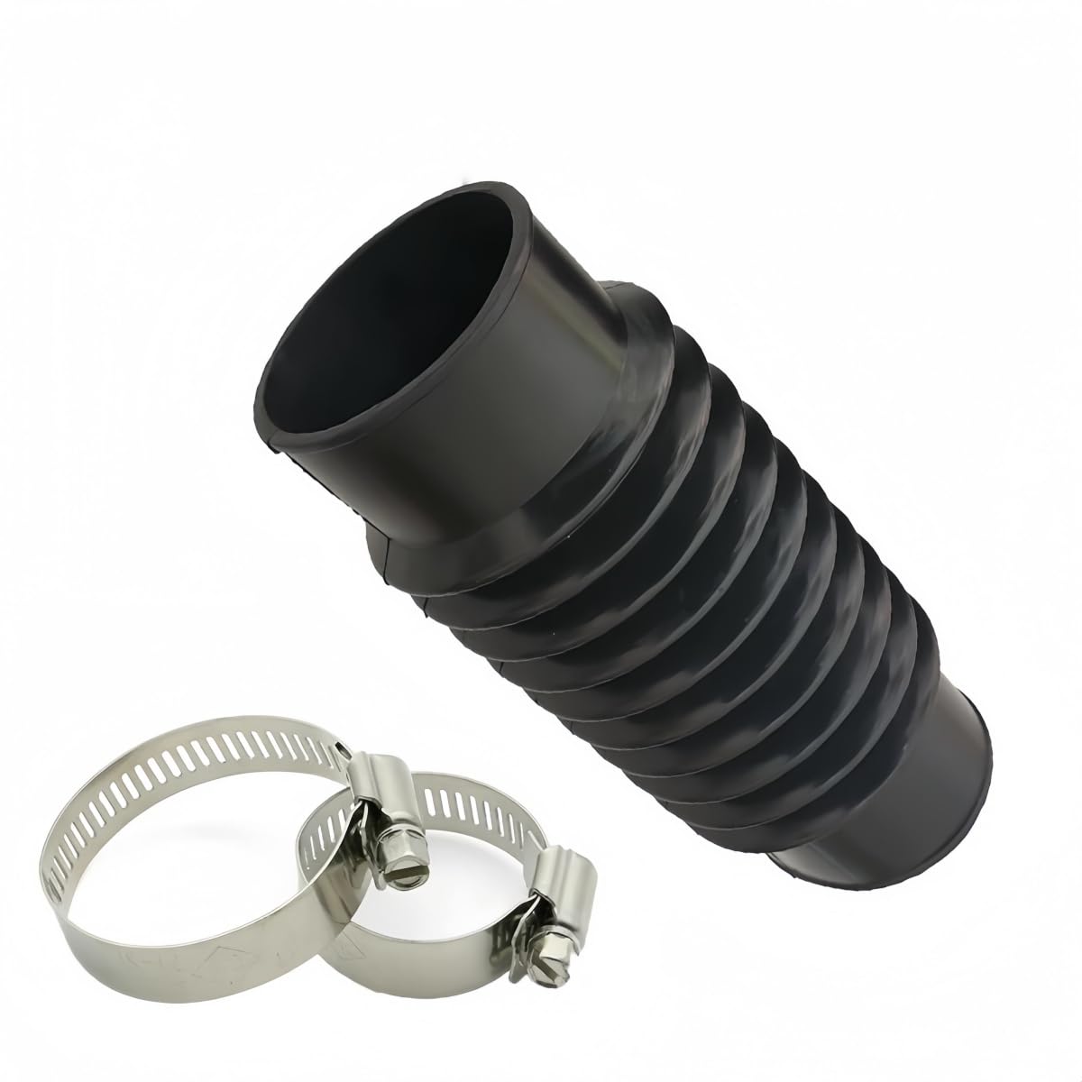 Gummiflex - Tubo corrugado con abrazaderas para manguera, color negro, pieza de goma resistente a altas temperaturas para aguas residuales, bombas e instalaciones domésticas (DN110 x 400 mm +