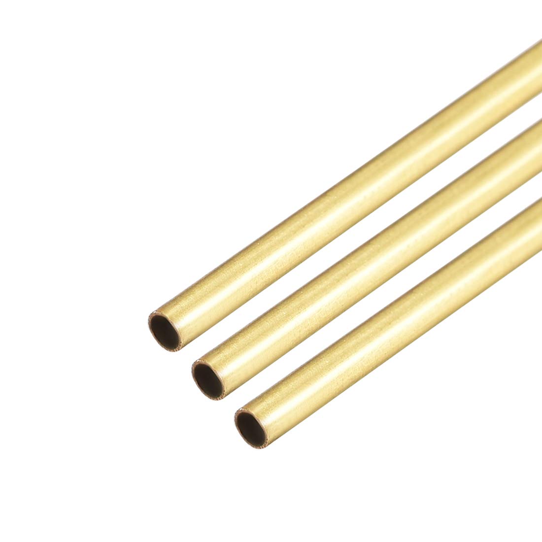 uxcell Brass Round Tube, 300mm Length 2mm OD 0.2mm Wall Thickness, Seamless Straight Pipe Tubing 3 Pcs