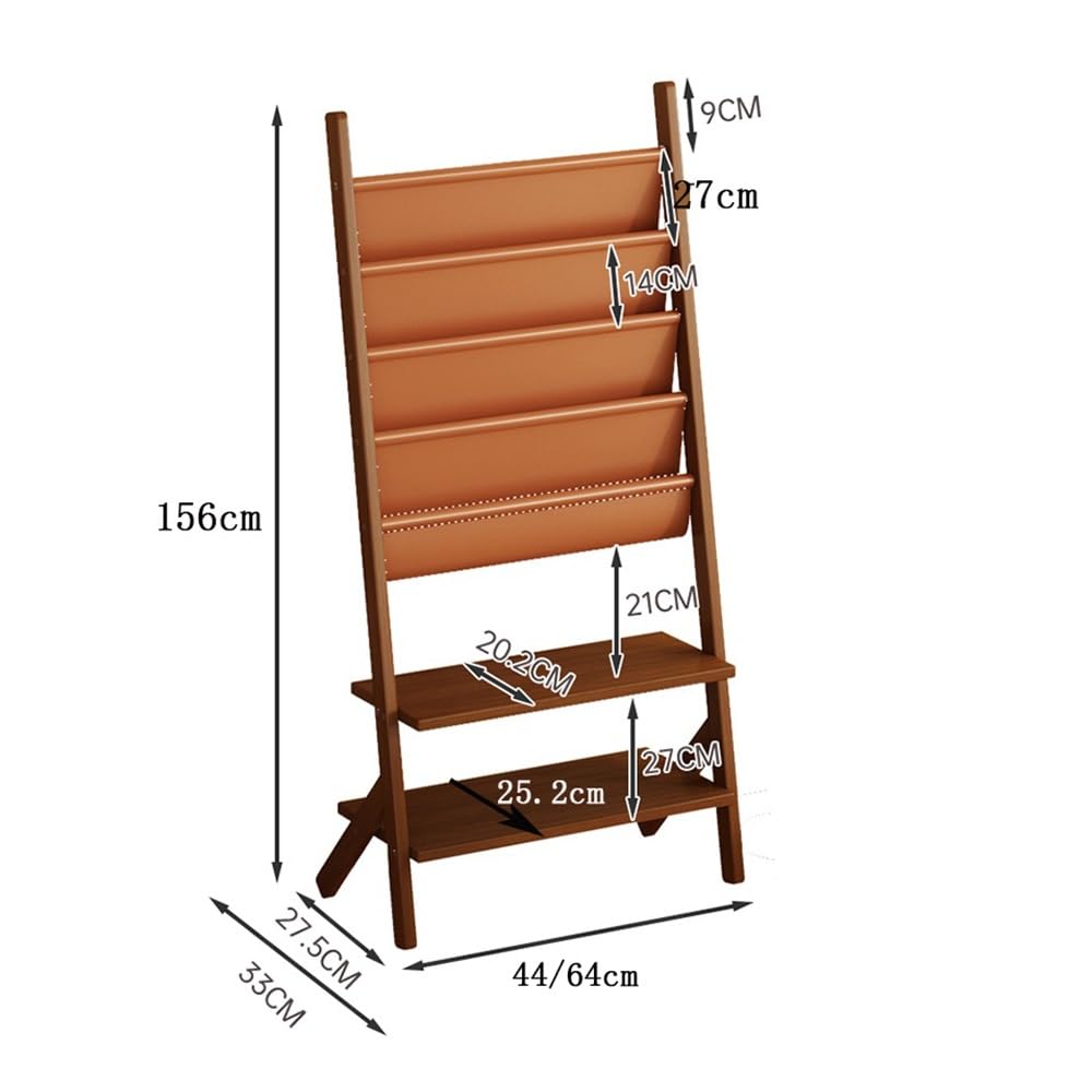 Broschürenständer Zeitschriftenständer Bodenstehender Zeitungsständer Zeitungsaufbewahrungsständer Wandmontierter Broschürenständer(Walnut,Klein)