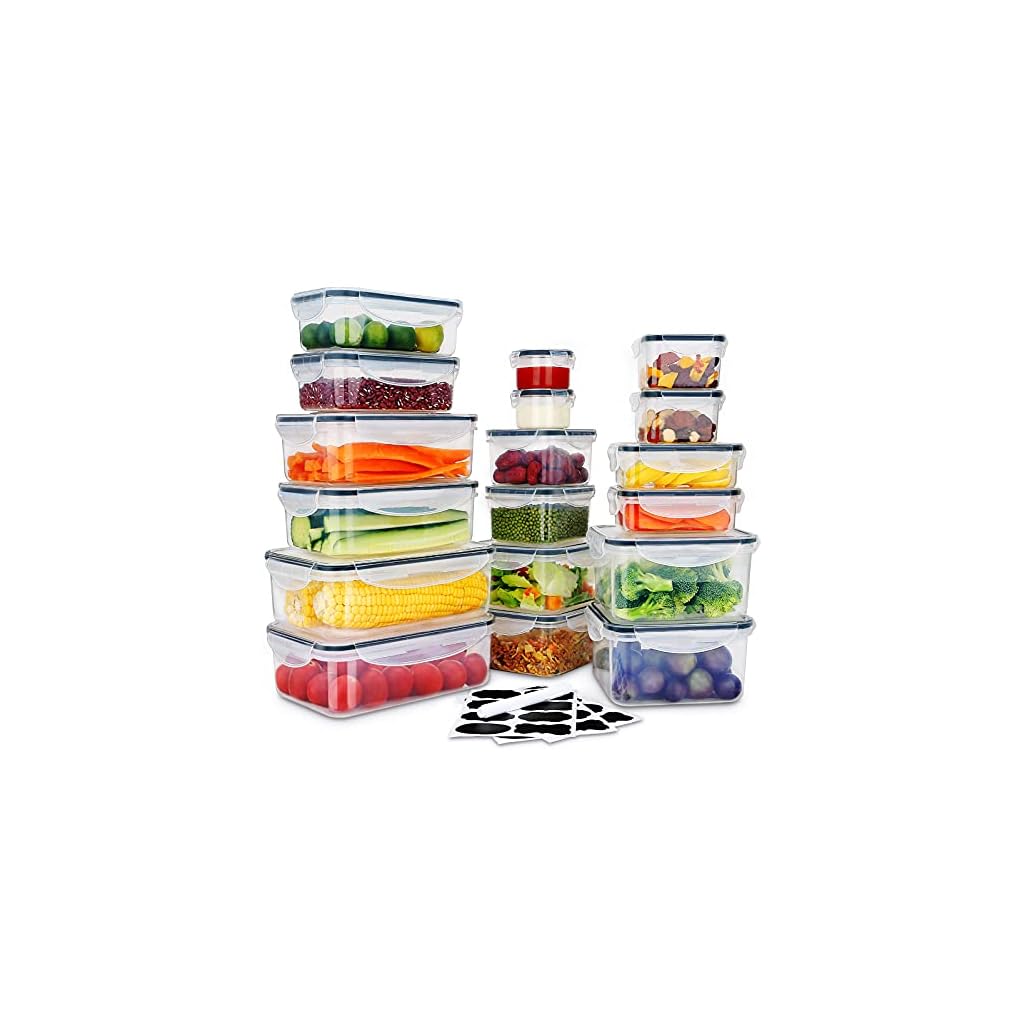 Buy 36 PCS Food Storage Containers Large , (18 Stackable Plastic