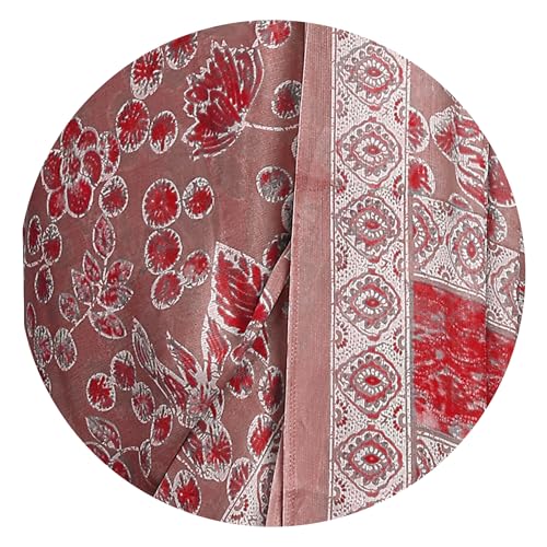 Image of MIRCHI FASHION Saree for Woman Chiffon Kalamkari Design | Professional Office Wear Lightweight Sari for All-Day Comfort with Blouse (Available in 15 Colors)