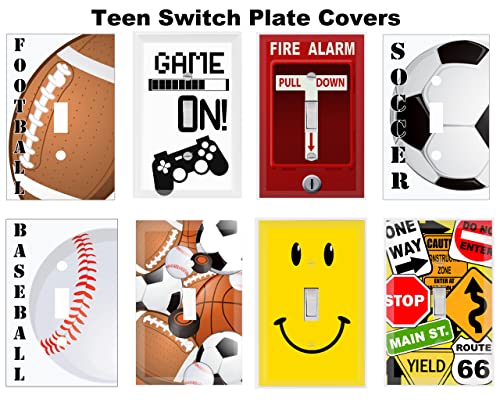 Create-A-Mural SPC-SP Kids Sports Decor Light Switch Cover Plate Soccer, Football, Baseball, Hockey Decorative Nursery Teen Toddler Room Bedroom Bathroom Playroom Diy Wall Decoration thumb #5