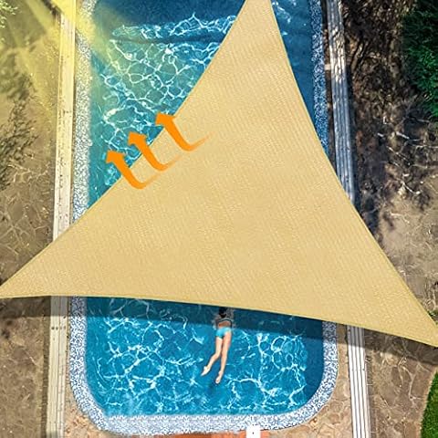 BALAVA 12' x 12' x 12' Triangle Sun Shade Sail UV Block Shelter Canopy for Patio Garden, Outdoor, Restaurant, Backyard (Sand) Cover
