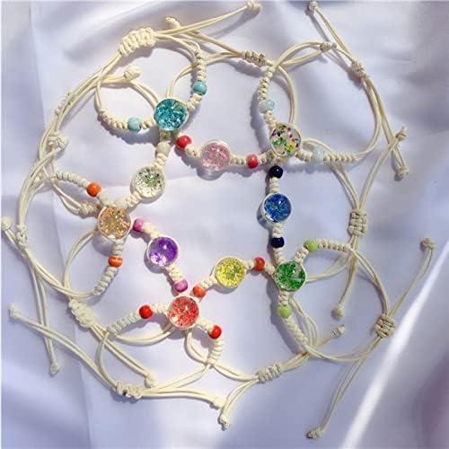 Friendship Bracelets for Girls,10Pcs Handmade Braided Bracelets Adjustable Friendship Braided Bracelet Colorful Flowers Woven Bracelet for Women Teen Girls Birthday Party Favors