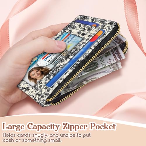 GIANCOMICS Slim Wallet Credit Card Holder Women, Goth Bat Rfid Blocking Small Card Case, Keychain Thin Pocket Curved Zipper Wallet, Travel Card Holder PU Leather ID Window, Ladies Female Gifts3