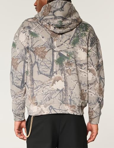 Image of Dsewpaur Camo Fleece Hoodie For Women Long Sleeve Drop Shoulder Oversized Hooded Sweatshirt Pullover With Pocket