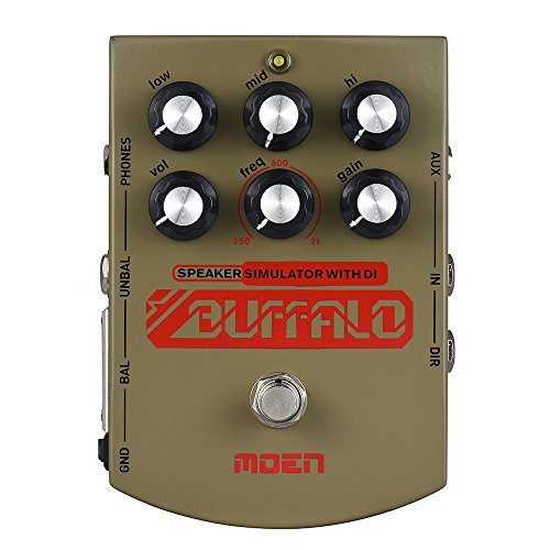 MOEN Electric Guitar Effects Pedal Buffalo Speaker Simulator with DI Low/Mid/High Tone Gain Volume...