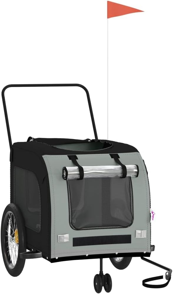 Pet Bike Trailer for Dogs, Foldable Dog Bicycle Trailer with Water-Resistant Oxford Fabric, Durable Iron Frame, Breathable Mesh Windows, Up to 99 lbs Capacity, Red