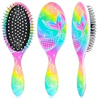 Kinder Haarbürste für Mädchen, Kleinkind Nass Trocken Haarbürste, Entwirrungsbürste für lockiges dickes Haar, Kleine Haarbürste Rosa Einhorn Detangler Tangle Brush für Kinder, Schmerzfreier Kamm,