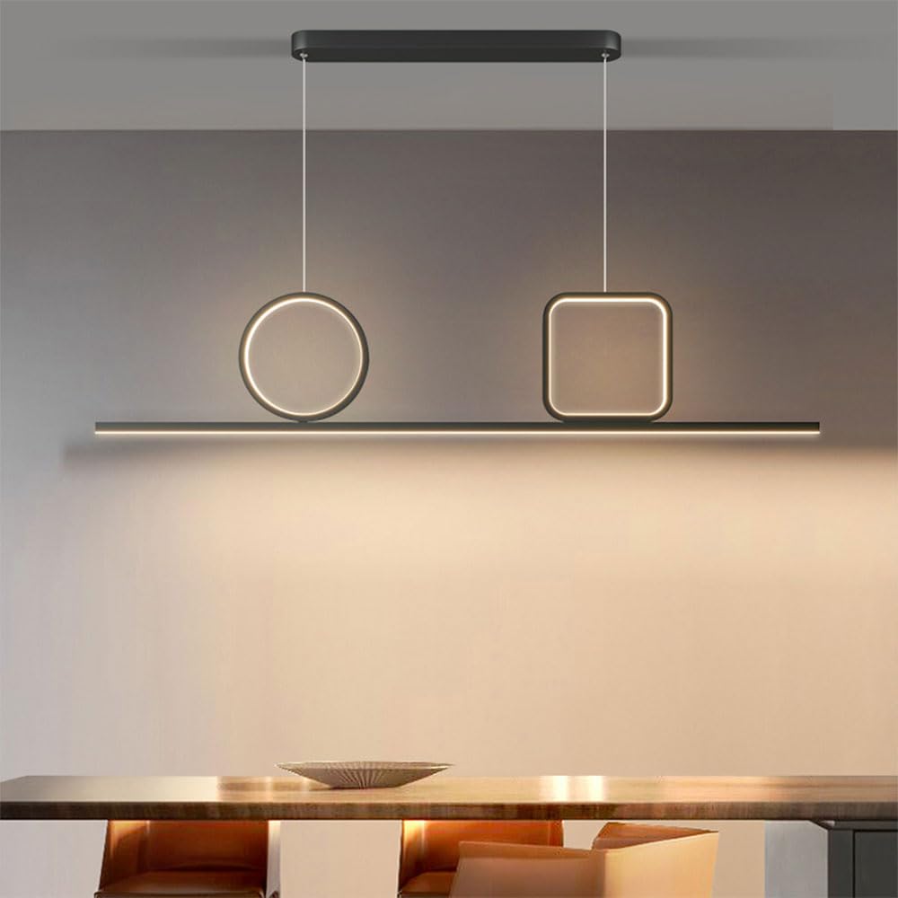 KXEcoLife Ceiling Pendant Light Fixture Dimmable Chandelier Aluminium LED Hanging Lamp Modern Adjustable Height 120cm Nordic for Restaurant Bar Clubhouse