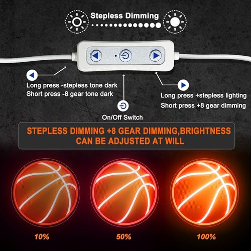 Image of CULOIS Basketball Neon Sign for Wall Decor, UV Printed Basketball Neon Light, Dimmable Sports LED Sign for Bedroom, Man Cave, Dorm, Game Room, Birthday Party Gifts
