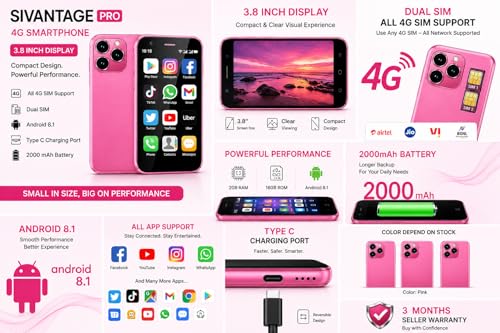 Image of SIVANTAGE PRO 3.8 INCH Display 4G Smartphone All 4G SIM Support Android(Color Depend on Stock)