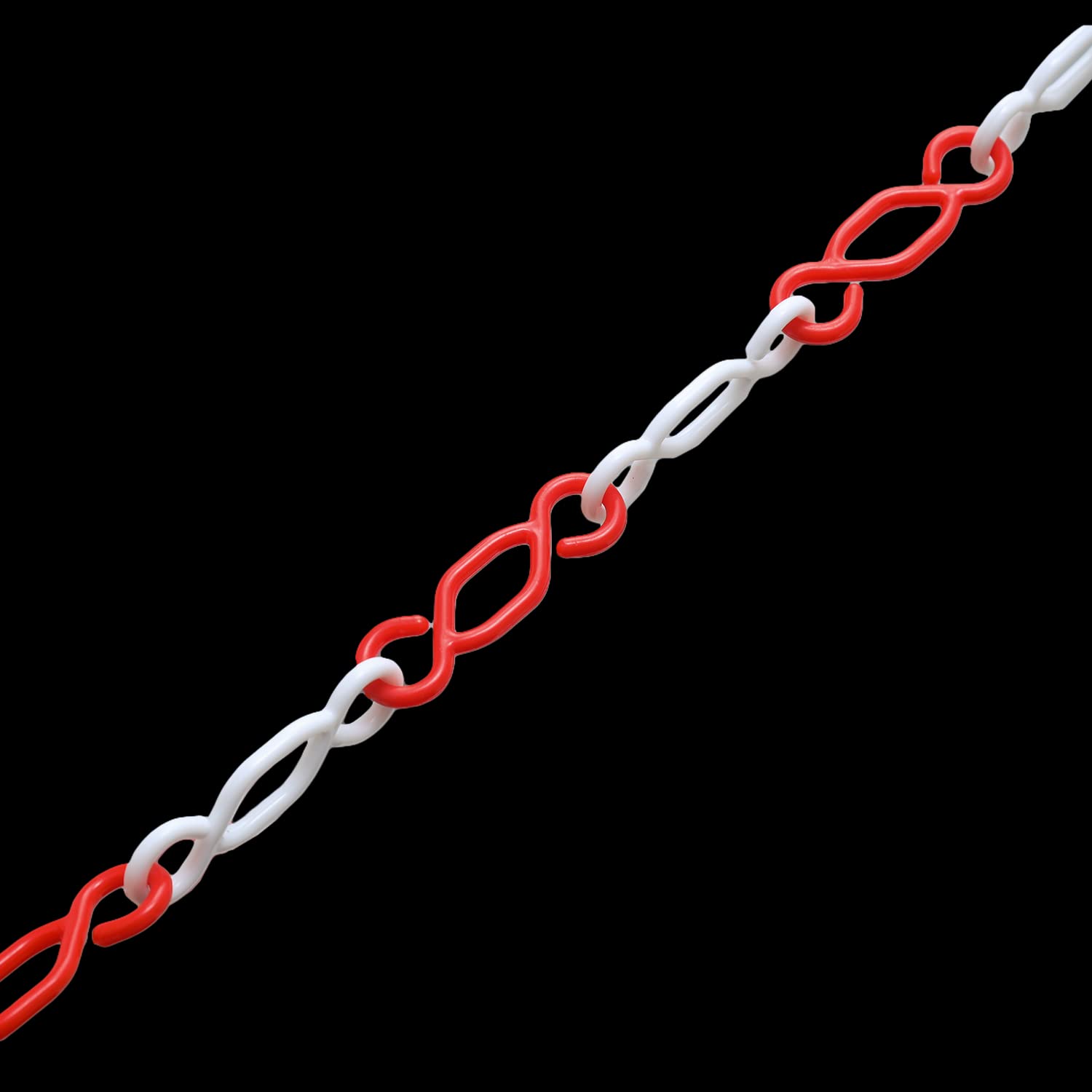 Efficacy Red & White PVC Chain for Road,Barrier,Safety Traffic Cones, Barricades Etc (Pack of 10 Meters) (Design -S Type) 1 Pc