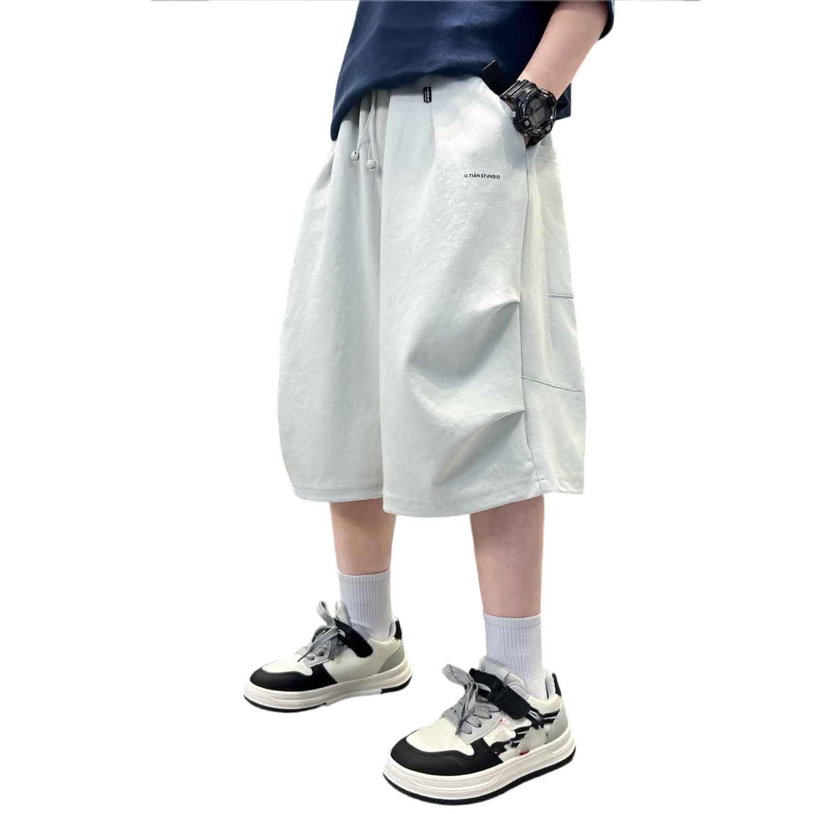 Pantalones Cortos Niño Baggy Elastico Cintura Verano Holgados Pantalon Jogger Shorts Niño Deportiva Casual Adolescente Chico Sweatpants