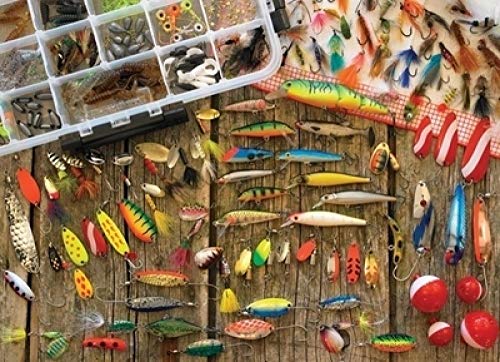 1000 Pieces Adult and Children Jigsaw Wooden Jigsaw Game Toy Jigsaw Floor Puzzle Home Decor Wall Art-Fishing Lures