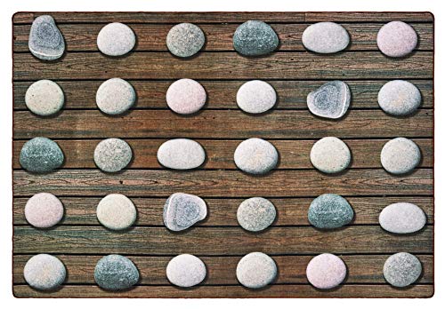 Carpets for Kids 60418 Stones Seating Decorative Classroom Kids Teen Room Rug 8ft x 12ft Rectangle Brown