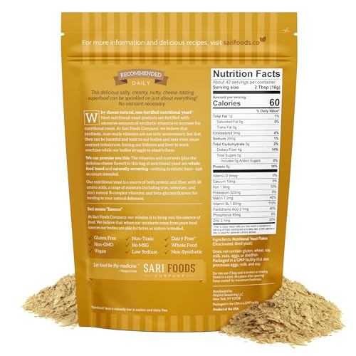 image for Sari Foods Co Non Fortified Nutritional Yeast Flakes, Whole Foods Base