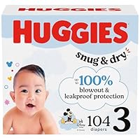 Huggies Size 3 Diapers, Snug & Dry Baby Diapers, Size 3 (16-28 lbs), 104 Count, Packaging May Vary