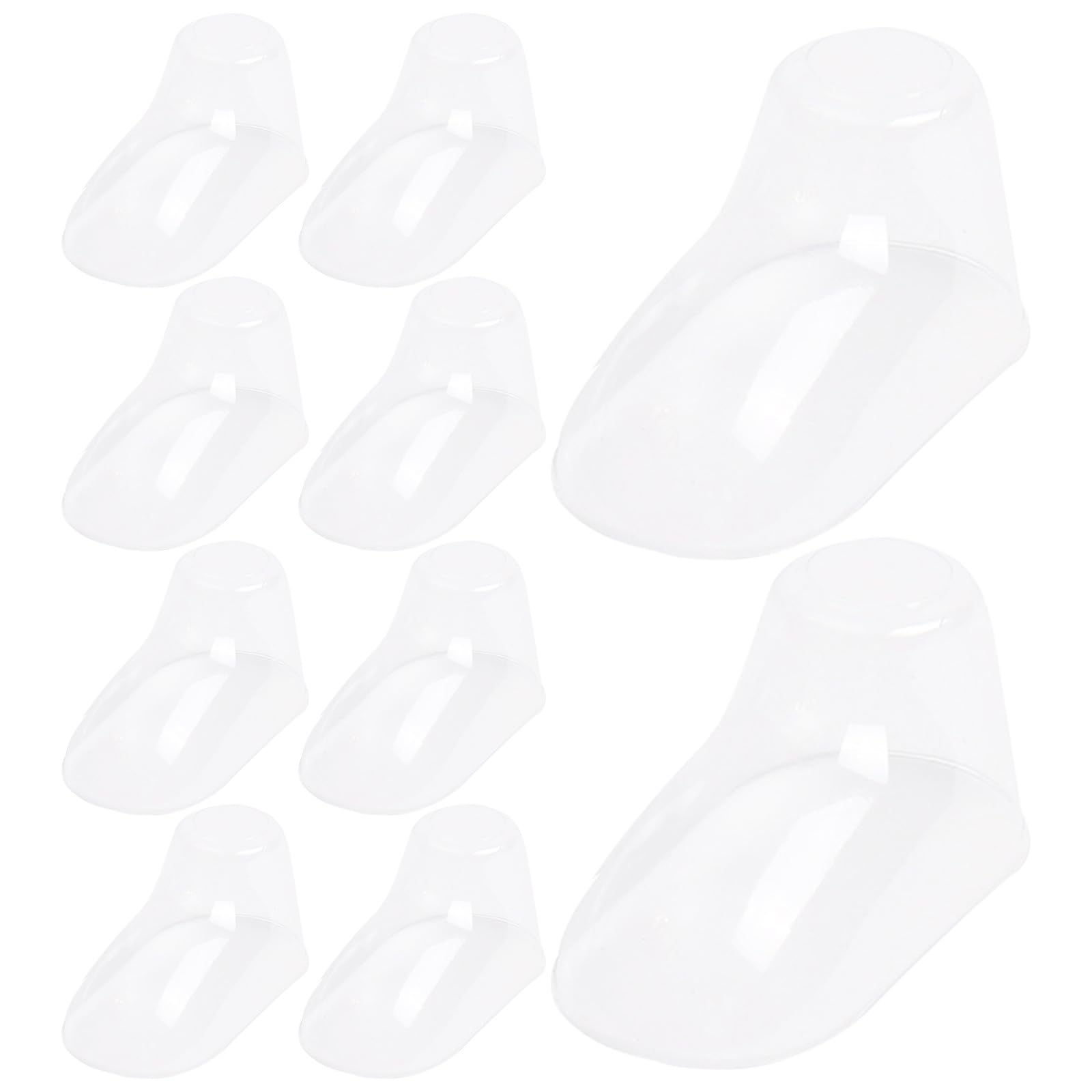 Healeved Transparenter Babyfuß Schuh Präsentationsständer 100 Stück Kunststoff Kinderschuhhalter 9cm Formstabiler Schuhformer für Babysocken und Kleinkinderschuhe