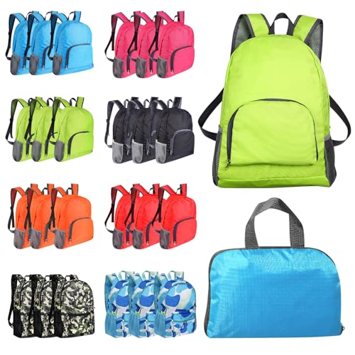 qozabualy 24 Pack Foldable Bulk Backpacks, School Backpack - Student