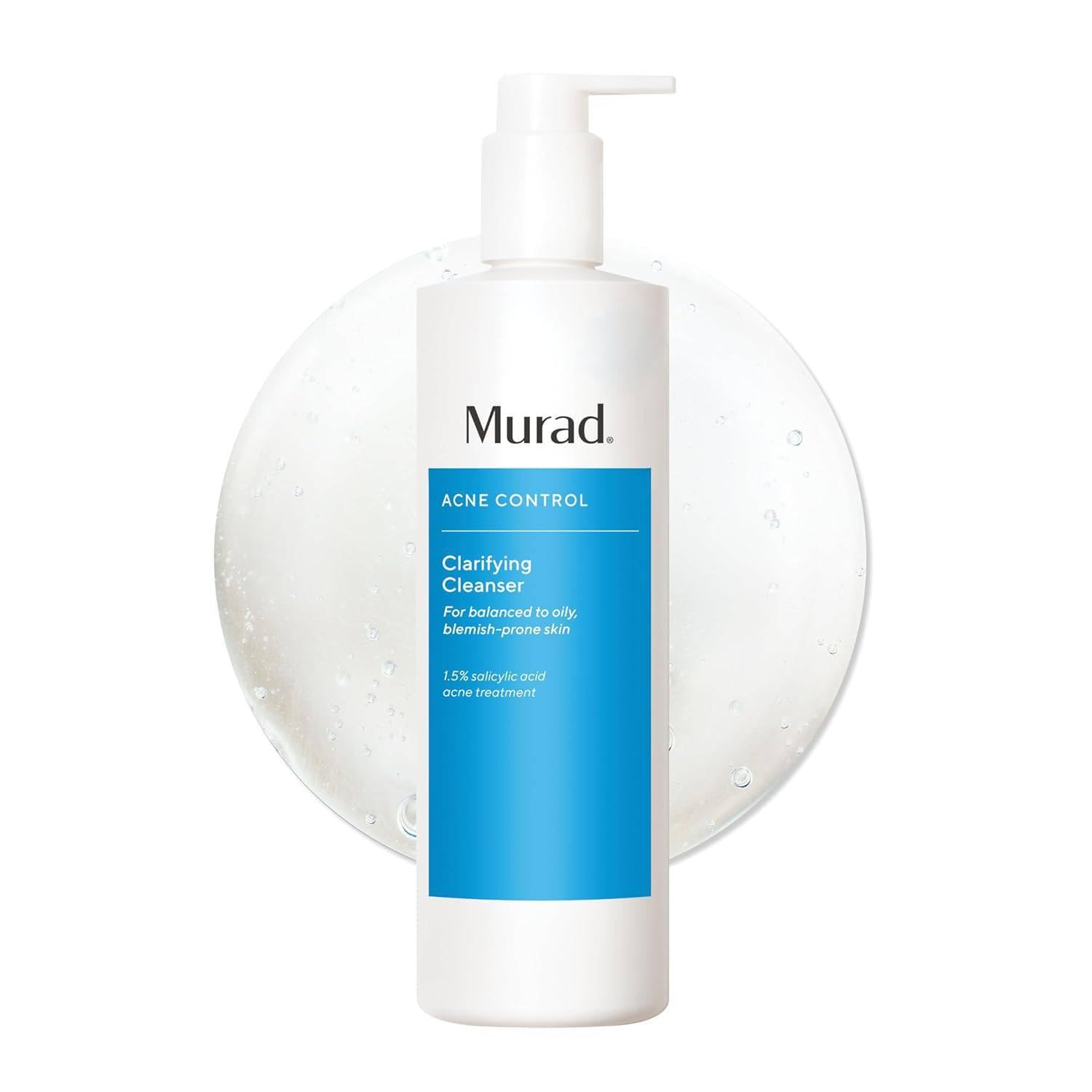Murad Clarifying Cleanser, Jumbo Size - Acne Face Wash - Salicylic Acid Cleanser - Gentle Exfoliating Acne Treatment for Face, Prevents Future Breakouts, 13.5 Fl Oz