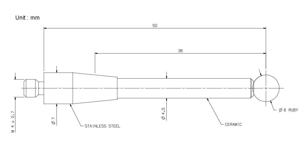 Inserti Pulsante Misurazione - Sfera Rubino Ø6mm | Filettatura M4, Manico Ceramica - Foto 9