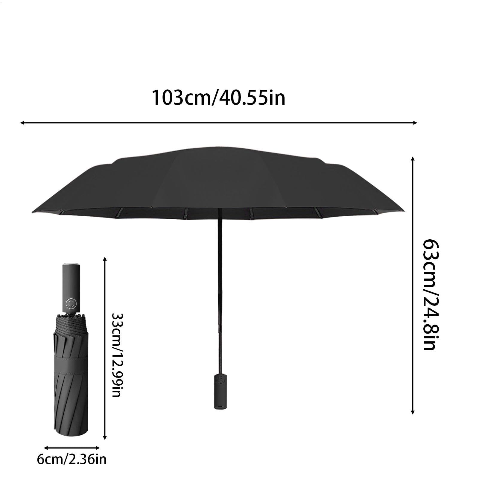 Paraguas plegable inverso, sombrilla de protección solar, paraguas automático reflectante resistente al viento para lluvia, apertura invertida, mango en forma de C, tela 210T para viajes, piscina al