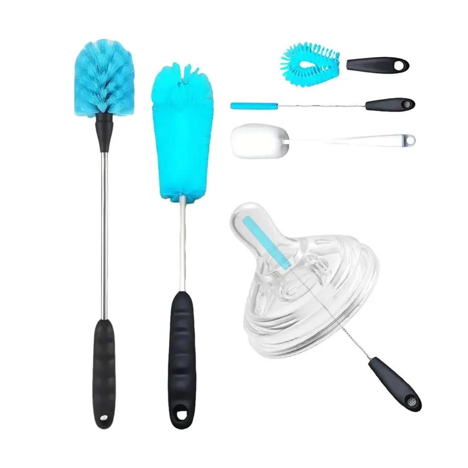 Flaschenbürste Flaschenreinigungsbürsten-Set, Flaschen- und Strohhalmbürsten-Reinigungsset, Mehrzweck-Flaschenwäscherbürste, Flaschenwascher for schmale Hälse Zur Reinigung