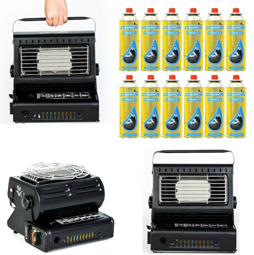 2 In 1 Camping Heater & Stove – Butane Gas Powered Portable Tent Cooker With Carry Handle, Safety...