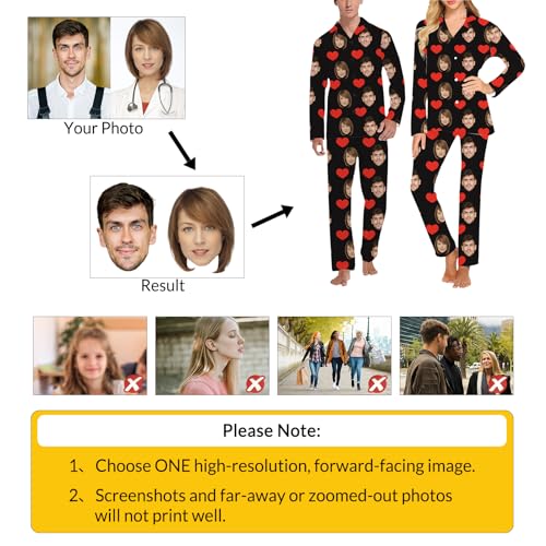 Personalized Pajamas for Women Men Custom Pajamas with Photo Customized Pet Face Matching Pjs Set for Couples Gift3