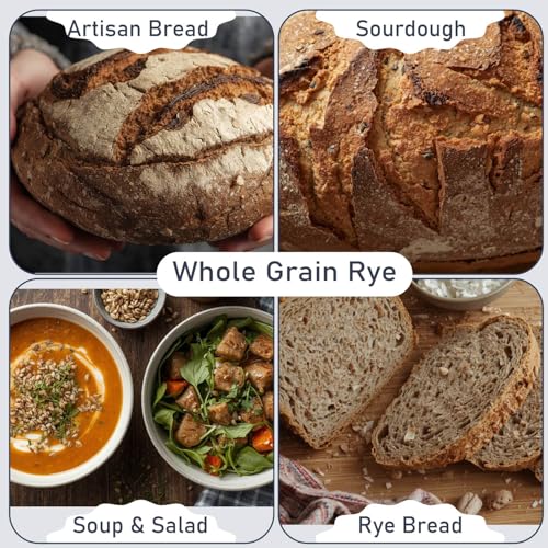 Image of Great River Organic Milling Organic Whole Grain Rye Berries | High-Fiber, Nutrient-Rich Ancient Grain | Non-GMO, Kosher | Ideal for Baking, Sourdough, Salads, Pilaf & Soups | 2 Lb
