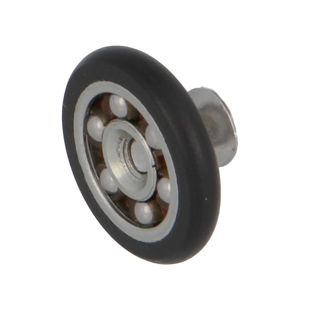 Amig - Cuscinetto Box Doccia | Set di 2 Unità | Ø 20 mm | Cuscinetto Frontale e Vite M4x8 | Per Porta Scorrevole Doccia | Poliammide Nero