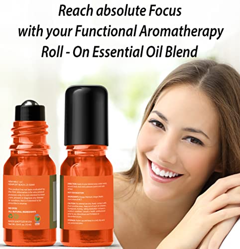 Focus Roll On Essential Oil Concentration Memory Attention Orange Ginger Patchouli Functional Aromatherapy Stick Self Care Study Gift Stocking Stuffer - Image 6