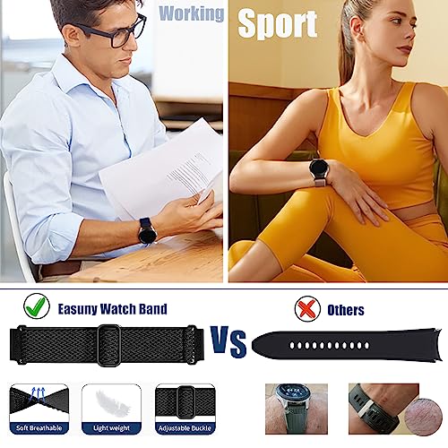 Image of Easuny 22mm Watch Bands Compatible for Samsung Galaxy Watch 3 45mm Band /Galaxy Watch 46mm /Gear S3 Frontier, Stretchy Adjustable Elastic Nylon Woven Loop Wristband for Men Women