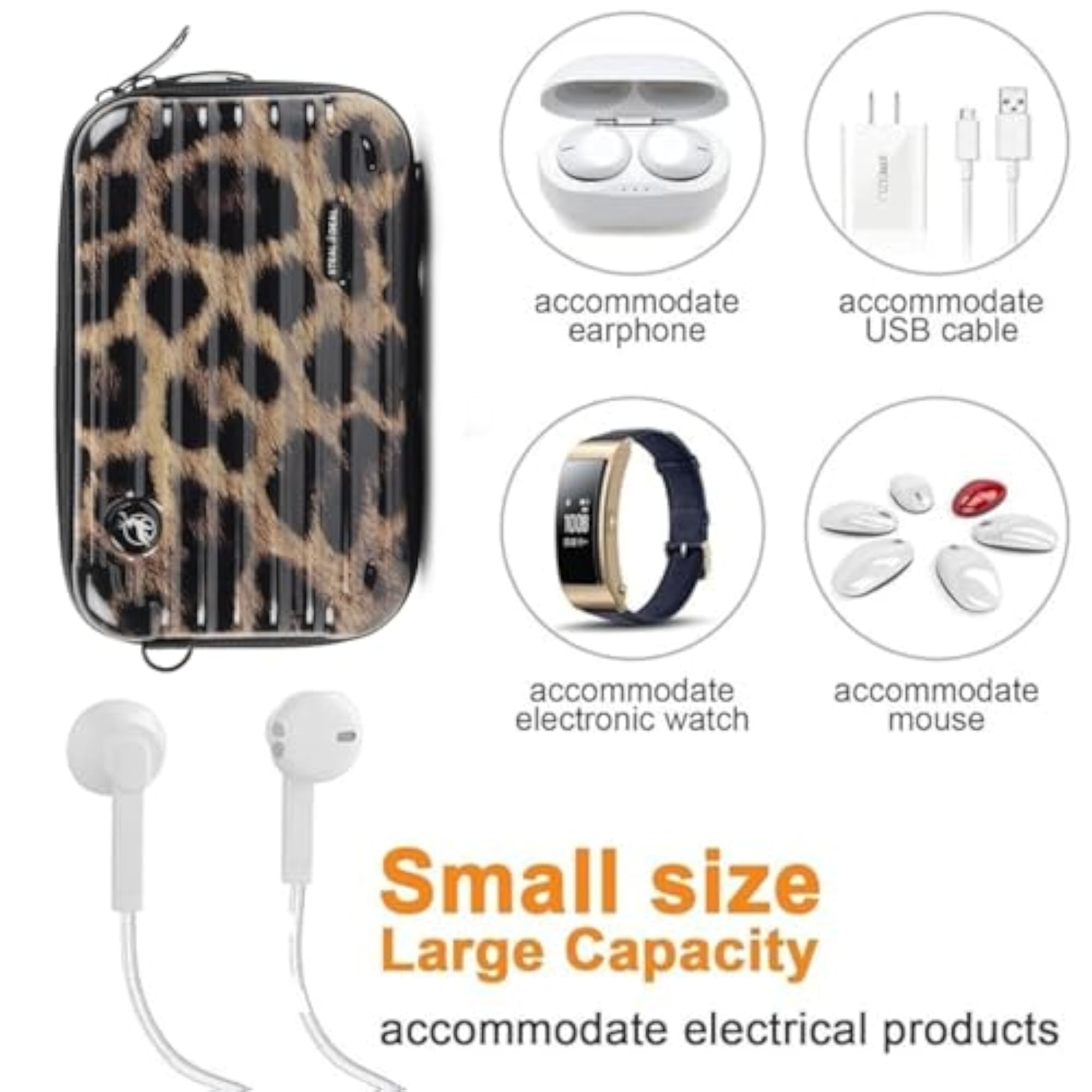 Hard Shell Travel Organizer Pouch for Electronics