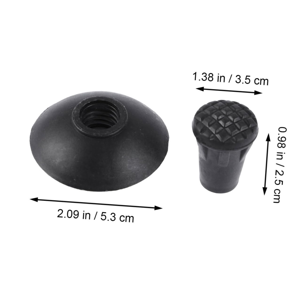 SUPVOX Heavy Duty Replacement Rubber Tips for Trekking Poles Durable Stick Pole Cover Tips for Hiking Poles and Walking Sticks Total