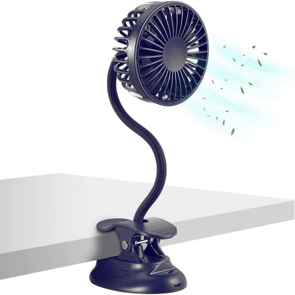 AHAKAC Portable Fan with 360° Adjustable Directions, 3-Speed Mini Fan, Personal Clip on Fan for Office/Outdoor/Travel