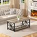 GreenForest Coffee Table for Living Room with Round Corners Farmhouse Style Center Table with Storage Shelf 39 Inch Space Saving Easy Assembly Gray Wash