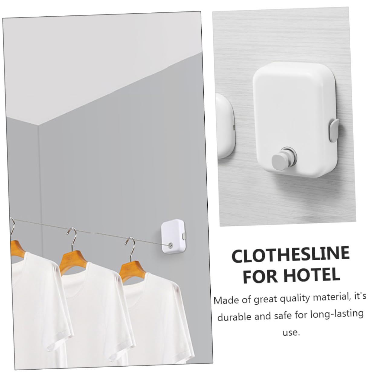 OKUMEYR 1Pc Portable Telescopic Clothesline Retractable Clothing Hanging Rope for Indoor Outdoor Use Space Saving Laundry for Home Hotel