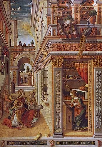 Tableau graffiti l'Annonciation Crivelli 60x90cm pour salon moderne