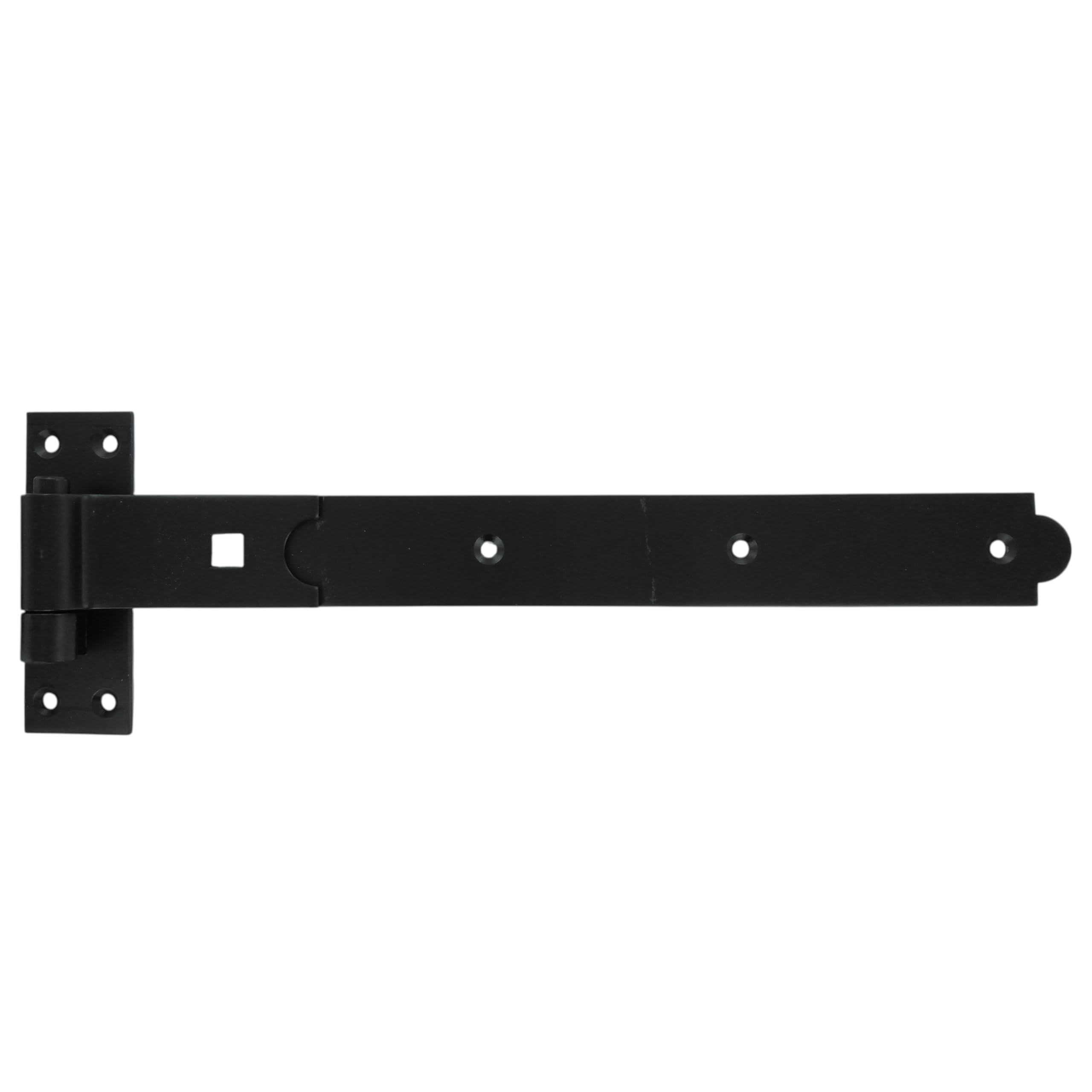 Merriway BH07137 Gate Hinge Heavy Duty Hook & Band Straight Flat, Black, 400 x 45 x 4mm