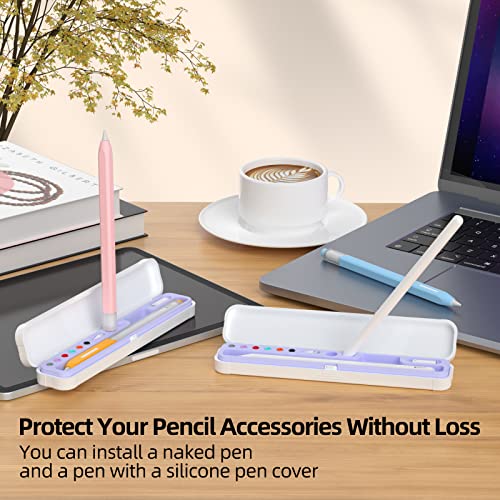 Image of Magnetic Carrying Case Compatible with Apple Pencil 2nd Generation and 1st Gen Pencil and Samsung Galaxy S-Pen Series, Pencil case Consists of Hard PC Shell and Soft Silicone Inner