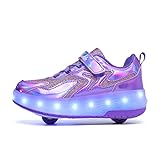 Roller Skate Shoes for Kids Boys Girls LED Roller Sneakers Light Up Fashion Flashing Wheels Shoes Rechargeable
