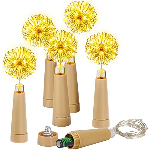 PChero 6 Stück LED Flaschenlicht, 2M 20 LEDs Batteriebetriebene...