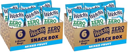 Image of Welch's Zero Sugar Fruity Bites,Mixed Fruit Snack Box,Gluten Free & Sugar Free Snacks,3oz Snack Packs,(Pack of 12)
