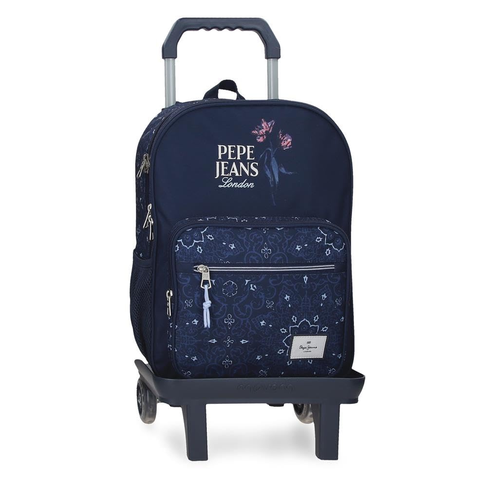 Pepe Jeans Lenay School Backpack with Marine Trolley 30x40x13 cm Polyester 15.6L by Joumma Bags